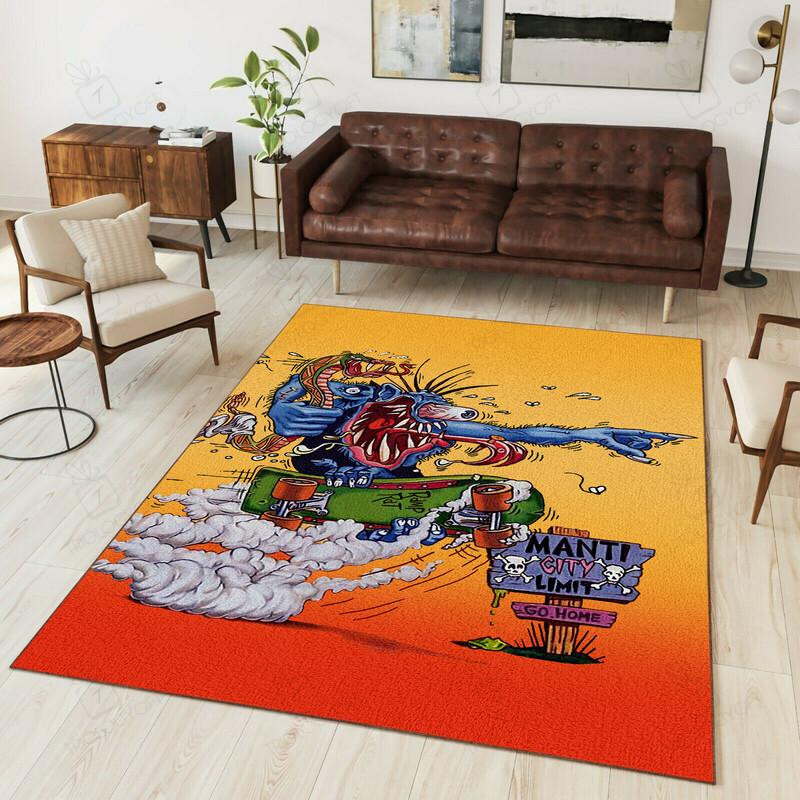 Go Home Rat Fink Rug Hot Rod Rug for Garage