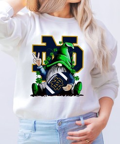 Good Gnomes Hug Notre Dame Fighting Irish Logo Tee for St Patrick's Day