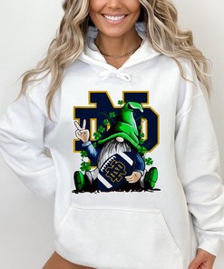 Good Gnomes Hug Notre Dame Fighting Irish Logo Tee for St Patrick's Day