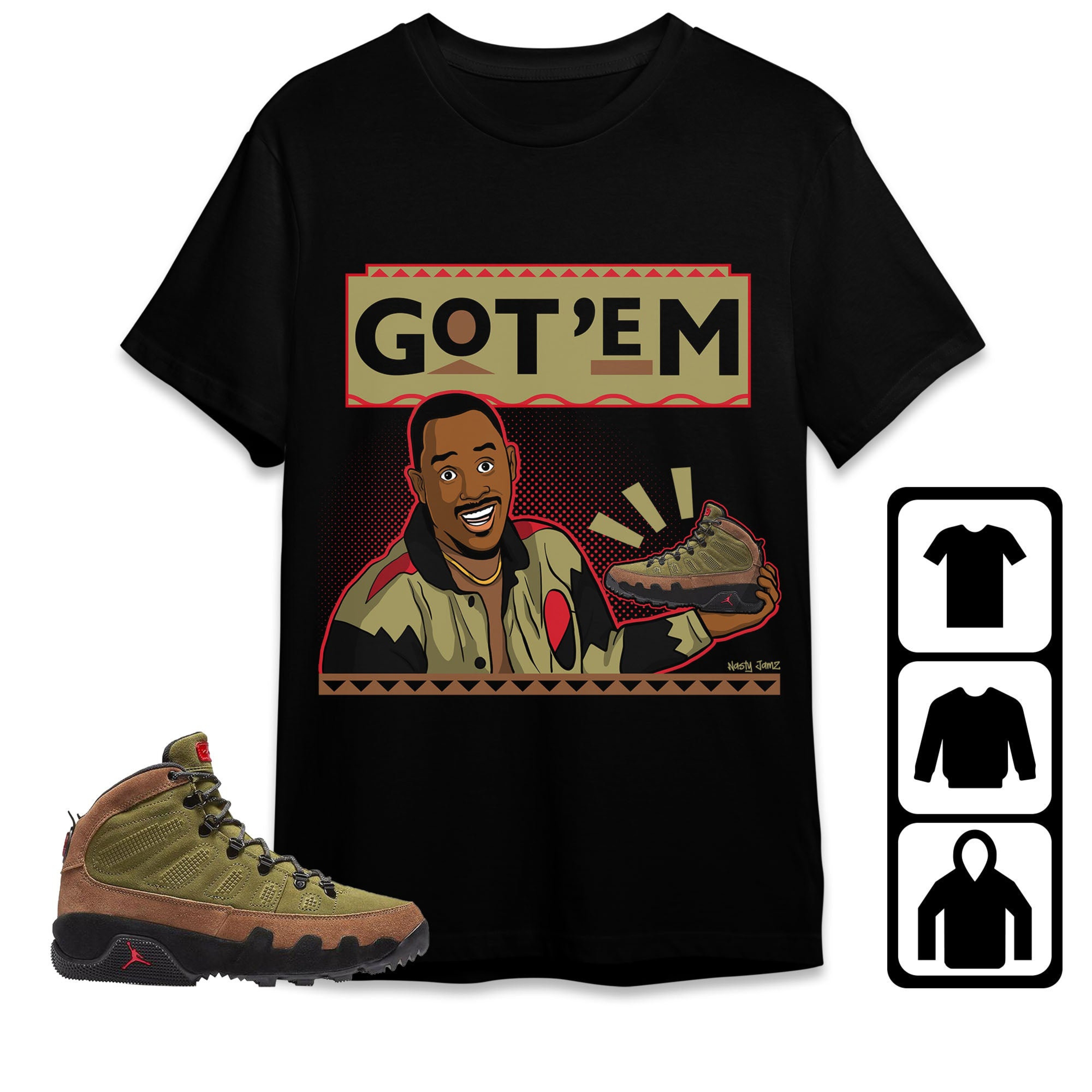 Got Em 90s TV Style Unisex Shirt, Sweatshirt, Hoodie Match Jordan 9 Boot NRG Beef And Broccoli