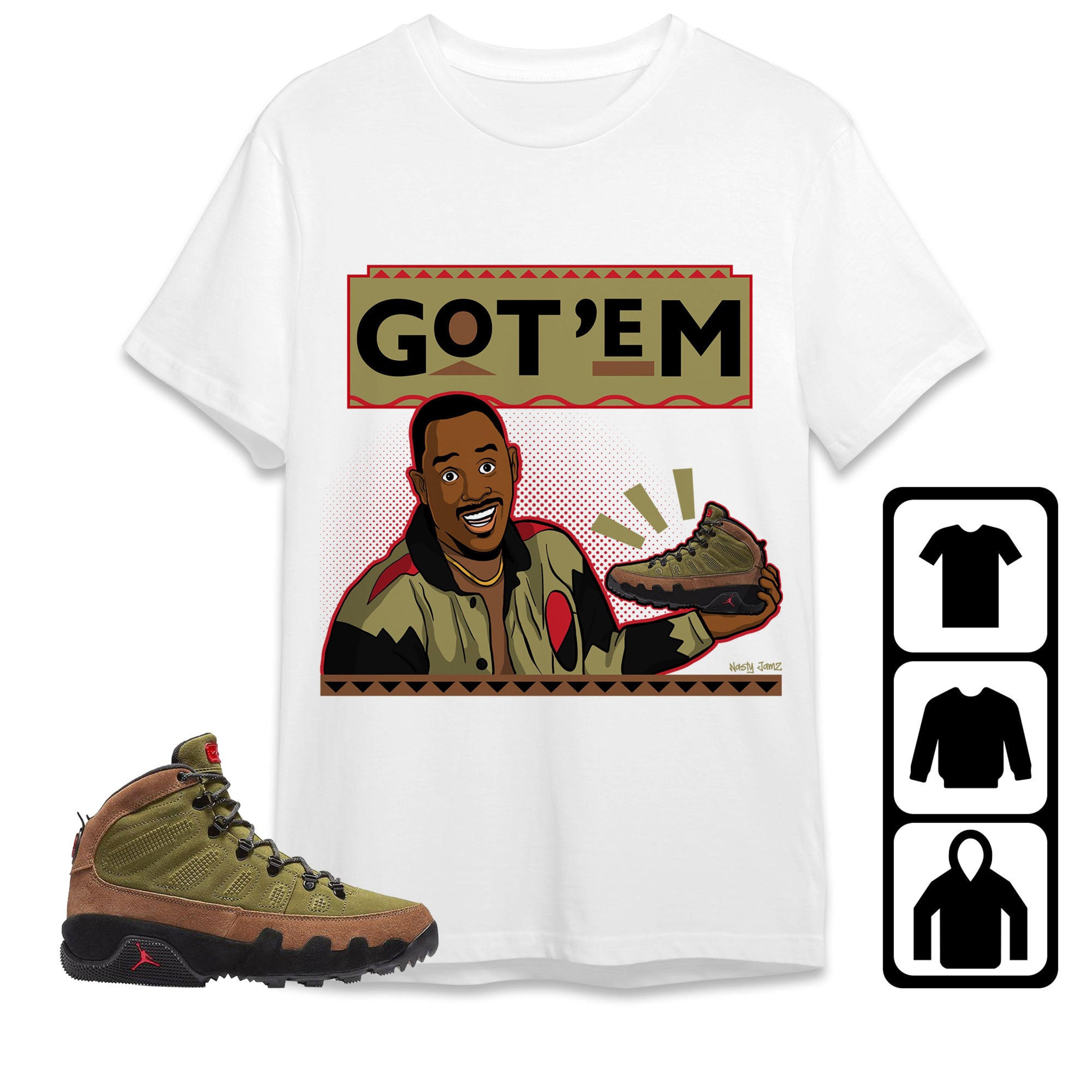 Got Em 90s TV Style Unisex Shirt, Sweatshirt, Hoodie Match Jordan 9 Boot NRG Beef And Broccoli