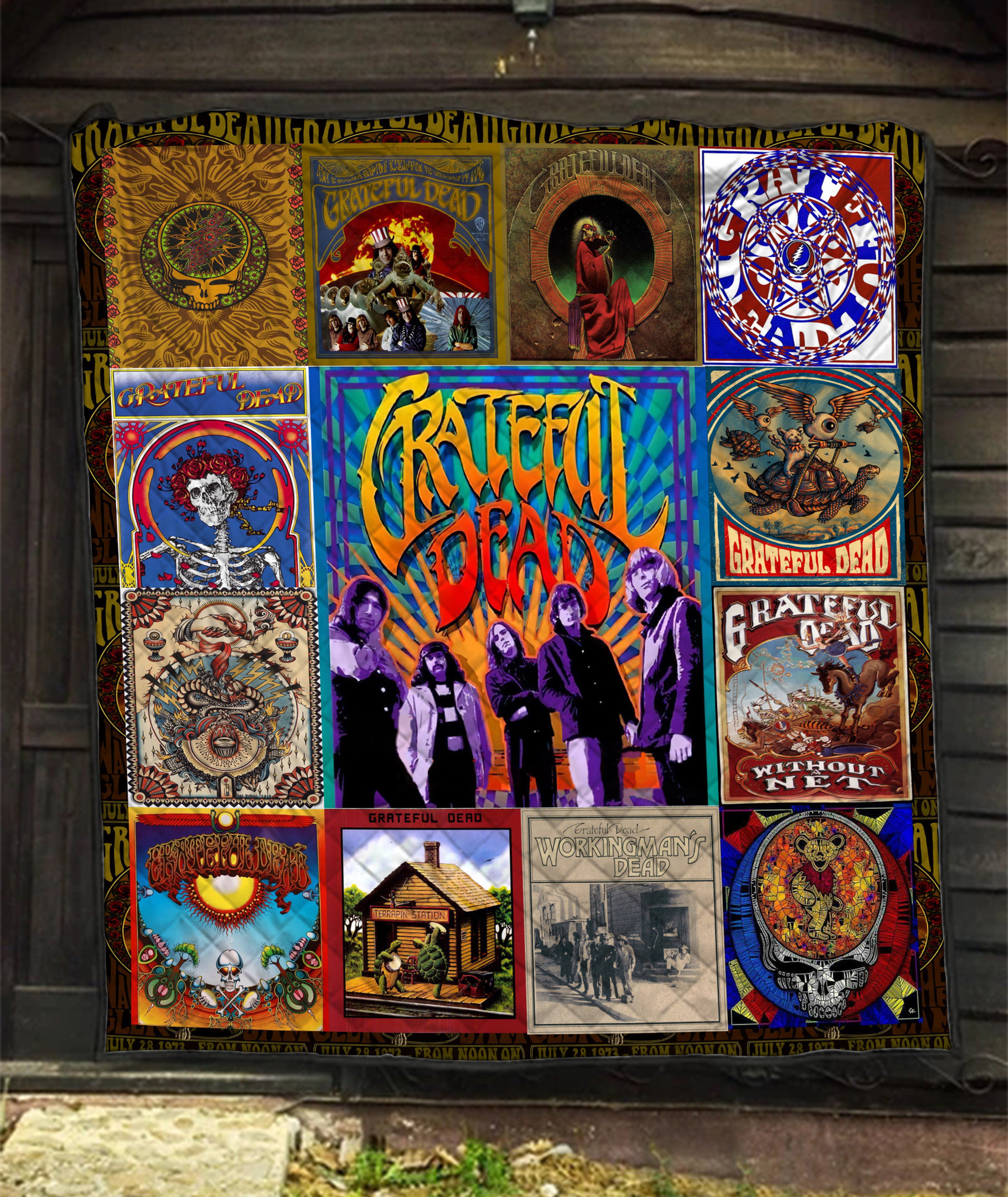 Grateful Dead Rock Band Albums Quilt Blanket - Perfect for Rock And Roll Lovers