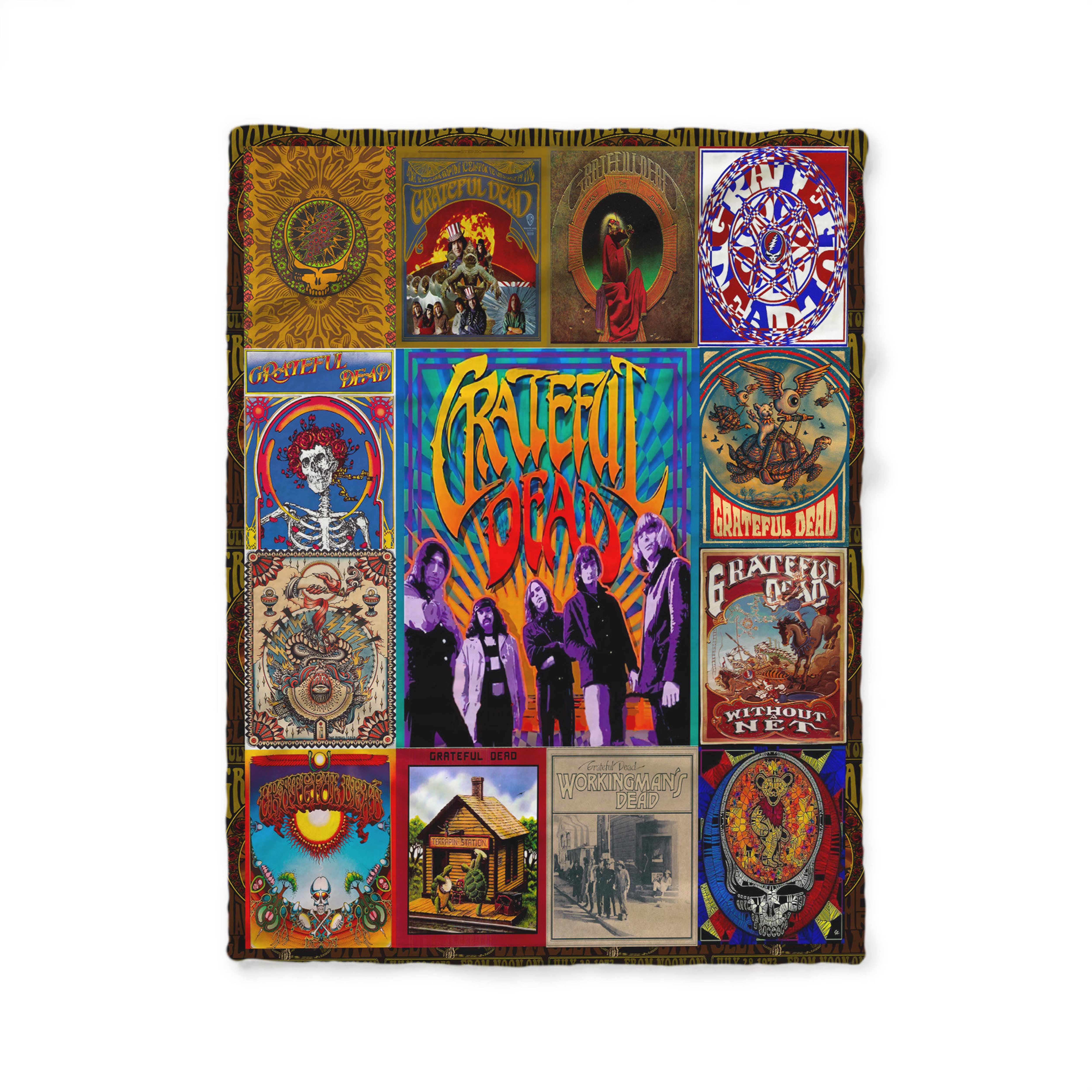 Grateful Dead Rock Band Albums Quilt Blanket - Perfect for Rock And Roll Lovers