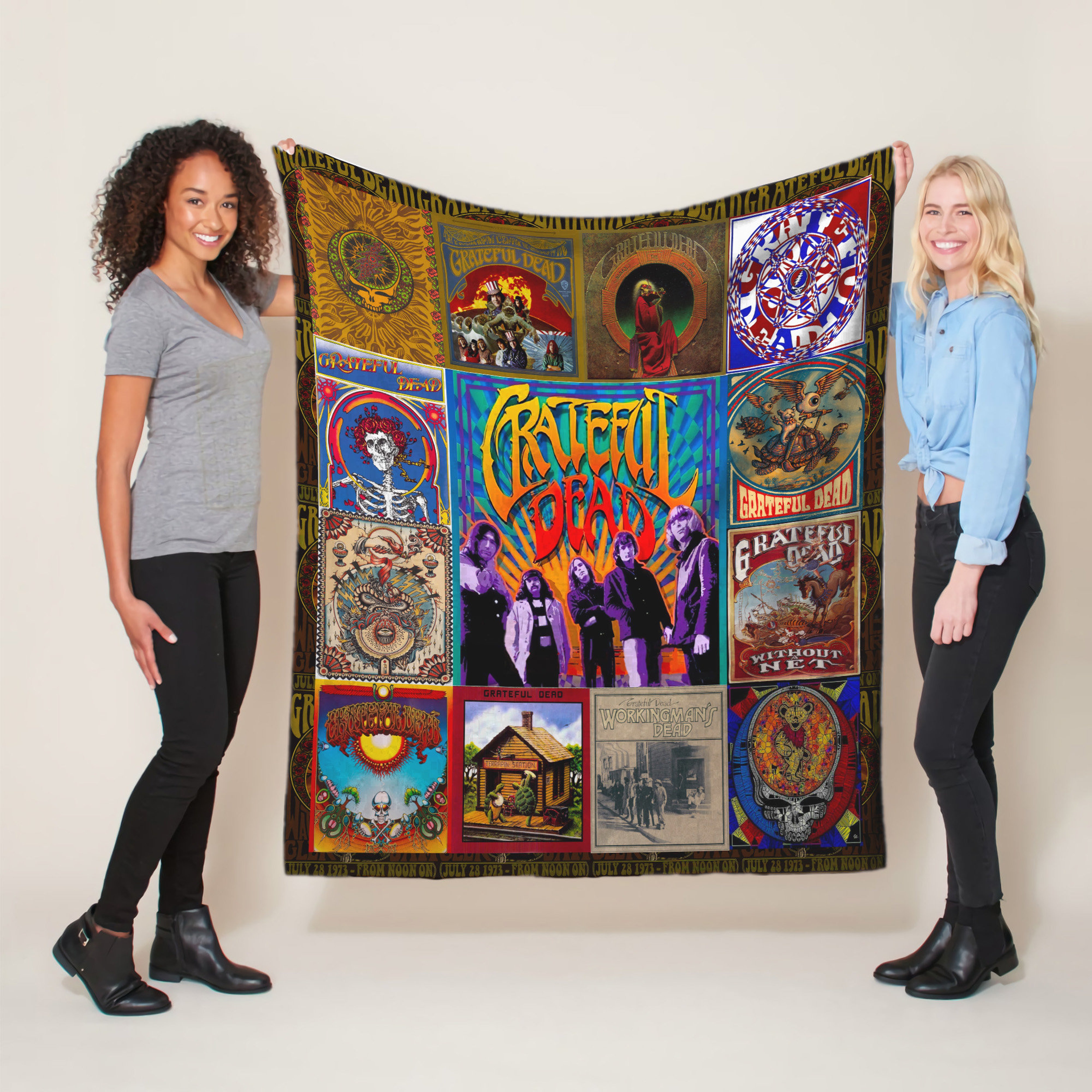 Grateful Dead Rock Band Albums Quilt Blanket - Perfect for Rock And Roll Lovers
