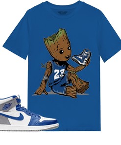 Groot And Sneaker Shirt Match Jordan 1 High OG True Blue Shirt In Color Royal