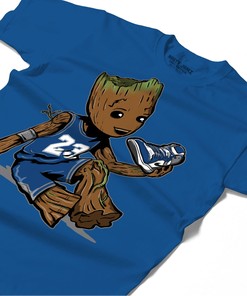 Groot And Sneaker Shirt Match Jordan 1 High OG True Blue Shirt In Color Royal