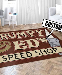 Grumpy Speed Shop Hot Rod Area Rug for Garage Decoration
