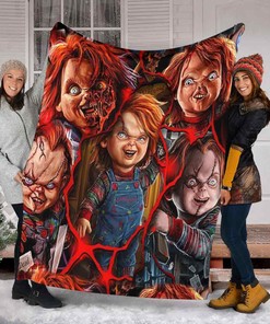 Halloween Chucky Movie Blanket - Halloween Scary Character - Creepy Halloween Gift