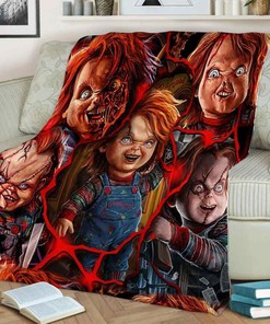Halloween Chucky Movie Blanket - Halloween Scary Character - Creepy Halloween Gift