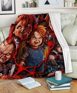 Halloween Chucky Movie Blanket - Halloween Scary Character - Creepy Halloween Gift