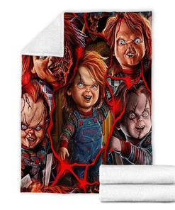 Halloween Chucky Movie Blanket - Halloween Scary Character - Creepy Halloween Gift
