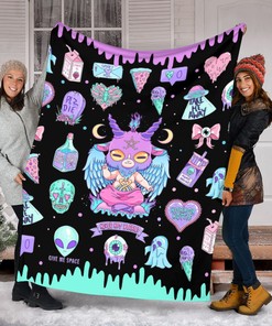 Halloween Horror Hotie Blanket - Halloween Pattern - Give Me Space Pumpkin Thanksgiving