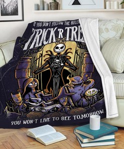 Halloween Jack skellington Blanket, Nightmare Before Christmas Fleece Blanket, Jack Skellington And Sally Sherpa Blanket