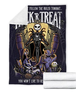 Halloween Jack skellington Blanket, Nightmare Before Christmas Fleece Blanket, Jack Skellington And Sally Sherpa Blanket