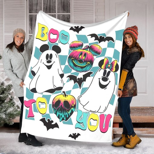 Halloween Mickey Ghost Blanket - Horror Movie Halloween Gift - Mickey Pumpkin Blanket
