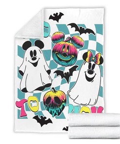 Halloween Mickey Ghost Blanket - Horror Movie Halloween Gift - Mickey Pumpkin Blanket