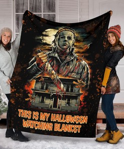 Halloween Movies Character Blanket - This Is My Halloween Watching Blanket - Horror Movie Gift