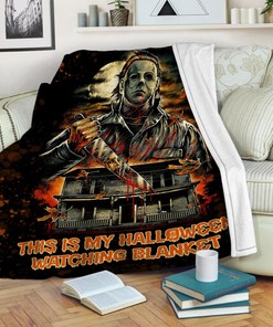 Halloween Movies Character Blanket - This Is My Halloween Watching Blanket - Horror Movie Gift