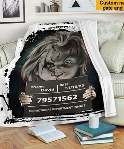 Halloween Play Chucky Blanket - Custom Name And Date - Creepy Halloween Gift