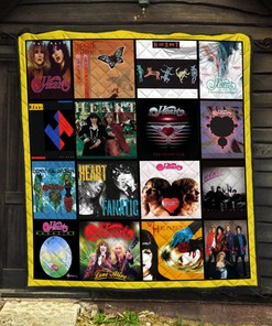 Heart Rock Band Albums Quilt Blanket, Rock Music Lovers Gift