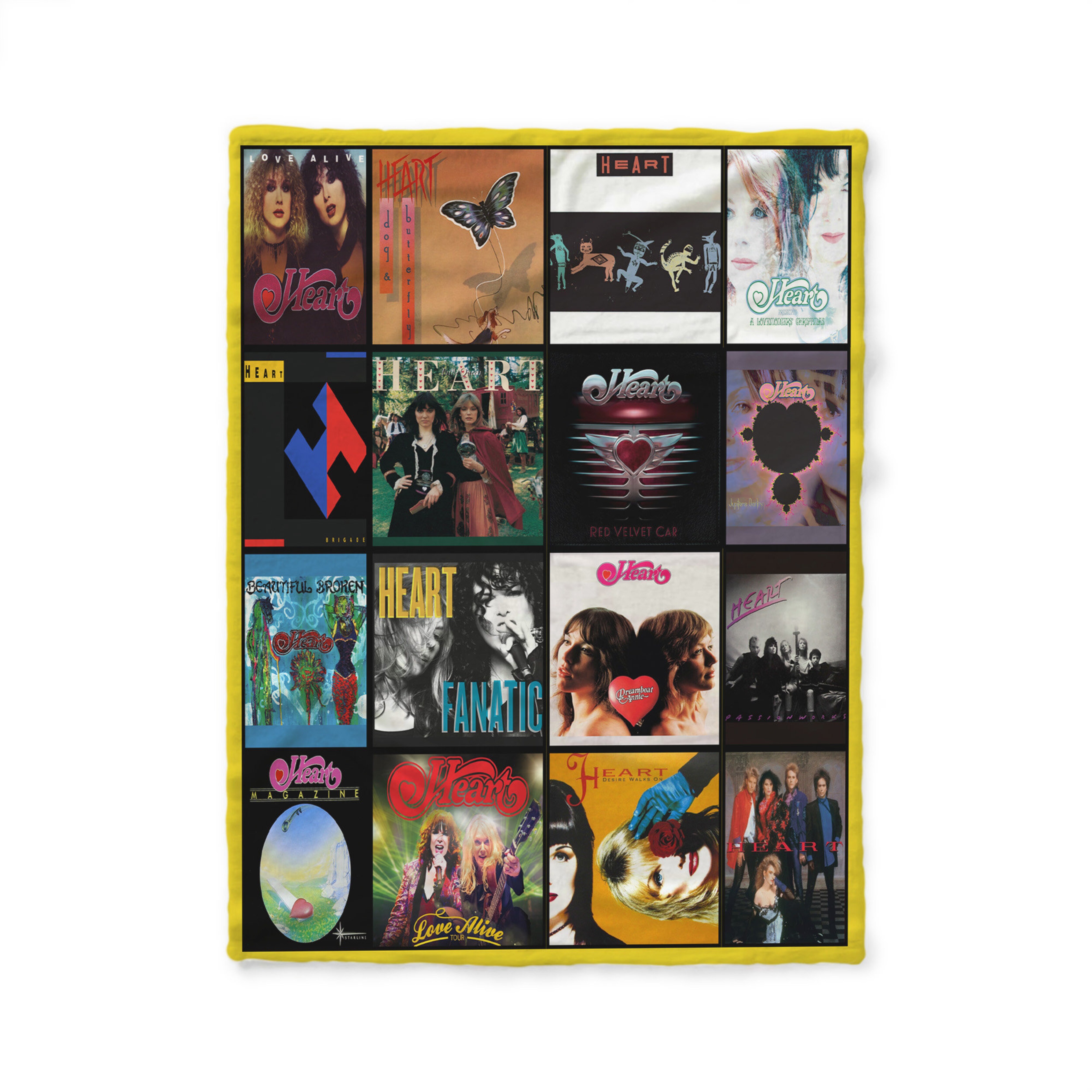 Heart Rock Band Albums Quilt Blanket, Rock Music Lovers Gift