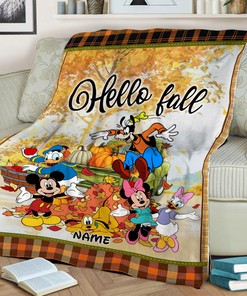 Hello Fall Mickey And Friends Blanket - Disney Autumn Blanket - Magic Kingdom Pumpkin Truck