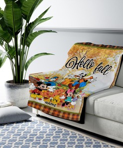 Hello Fall Mickey And Friends Blanket - Disney Autumn Blanket - Magic Kingdom Pumpkin Truck