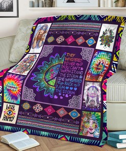 Hippie Girl Custom Quilt Blanket - Unique Birthday or Anniversary Gift