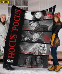 Hocus Pocus Blanket - Custom Name Blanket - Sanderson Sisters Halloween Witch