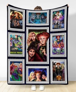 Hocus Pocus Blanket - Sanderson Sister Movie Blanket - Halloween Scary Characters Family Gift