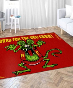 Hooray for the Bad Guys Rat Fink Rug - A Cool Addition to Your Garage