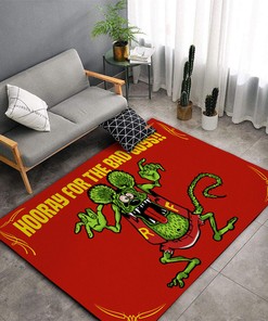 Hooray for the Bad Guys Rat Fink Rug - A Cool Addition to Your Garage