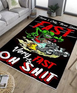 Hot Rod Fast Very Fast Rat Fink Rug Hot Rod Rug for Garage