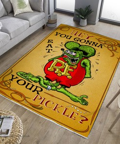 Hot Rod Garage You Gonna Eat Your Pickle Rug for Home Decoration