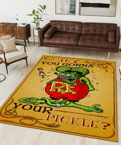 Hot Rod Garage You Gonna Eat Your Pickle Rug for Home Decoration