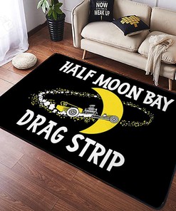 Hot Rod Half Moon Bay Drag Trip Rug for Home Decor