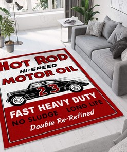 Hot Rod Hi Speed Motor Oil Area Rug for Home Decoration