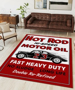 Hot Rod Hi Speed Motor Oil Area Rug for Home Decoration
