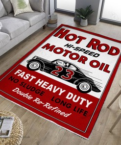 Hot Rod Hi Speed Motor Oil Area Rug for Home Decoration