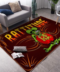 Hot Rod Rattitude Rat Fink Area Rug Hot Rod Rug for Garage