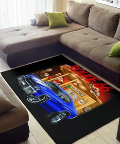 Hot Rod Route 66 Area Rug for Home Decoration