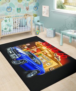 Hot Rod Route 66 Area Rug for Home Decoration
