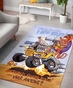 I Must Be Crazy Cause I like Willys Rat Fink Rug Hot Rod Rug for Garage