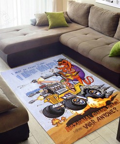 I Must Be Crazy Cause I like Willys Rat Fink Rug Hot Rod Rug for Garage