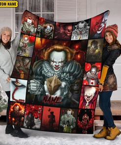 IT Movie Halloween Blanket - Pennywise Horror Characters Throw - Scary Movie Gift