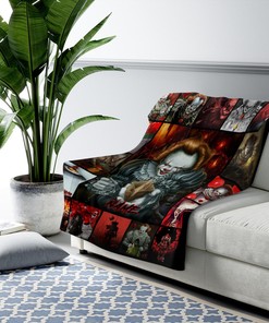 IT Movie Halloween Blanket - Pennywise Horror Characters Throw - Scary Movie Gift