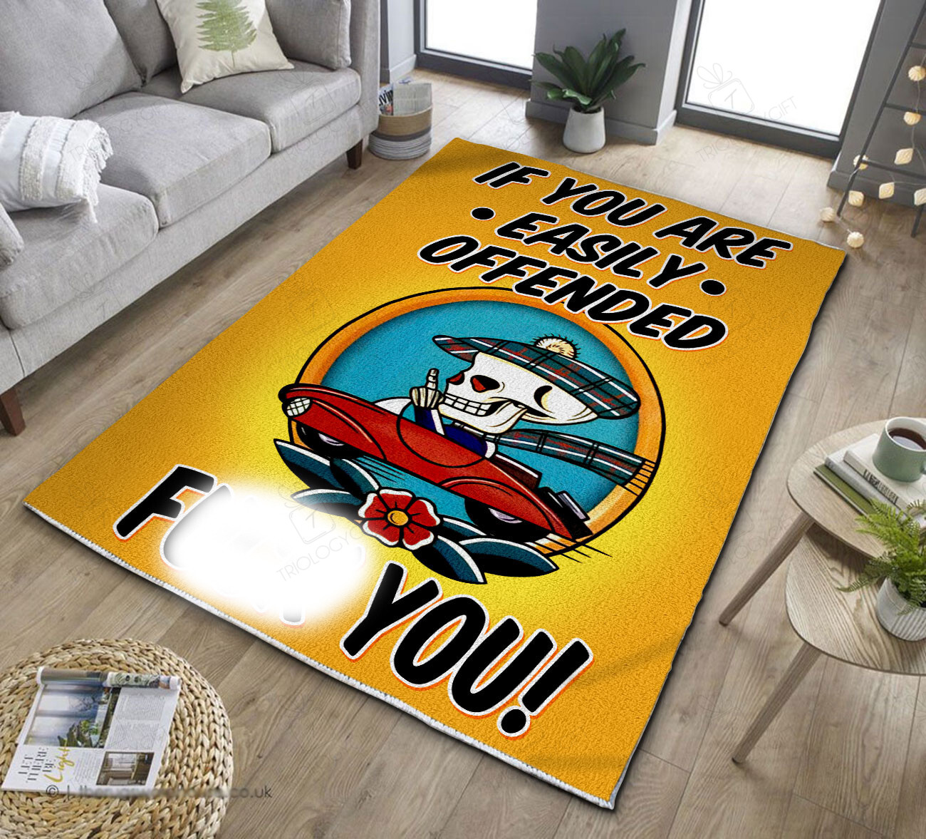 If You Are Easily Offended Tattoo Rug for Unique Home Decor