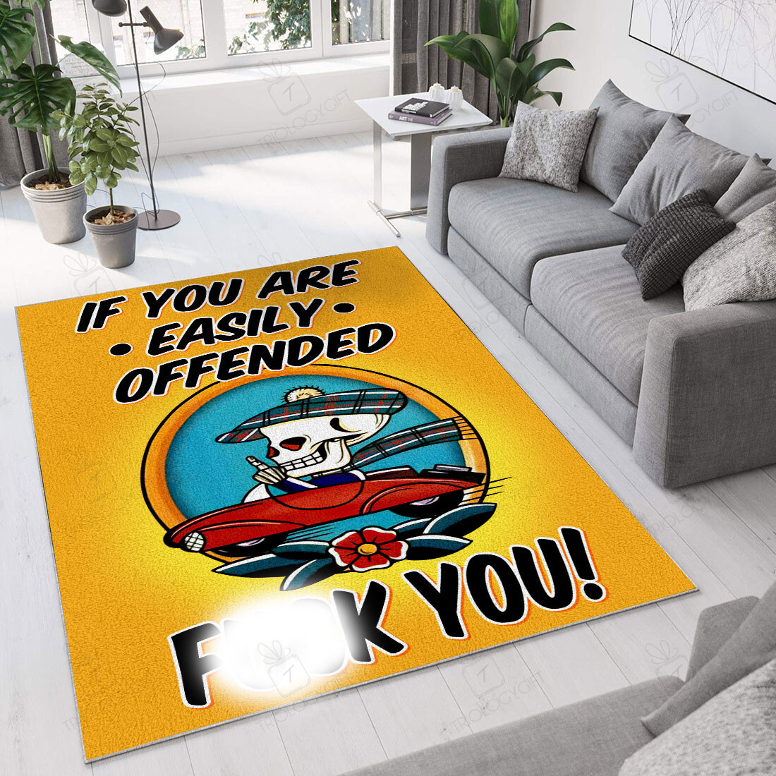 If You Are Easily Offended Tattoo Rug for Unique Home Decor