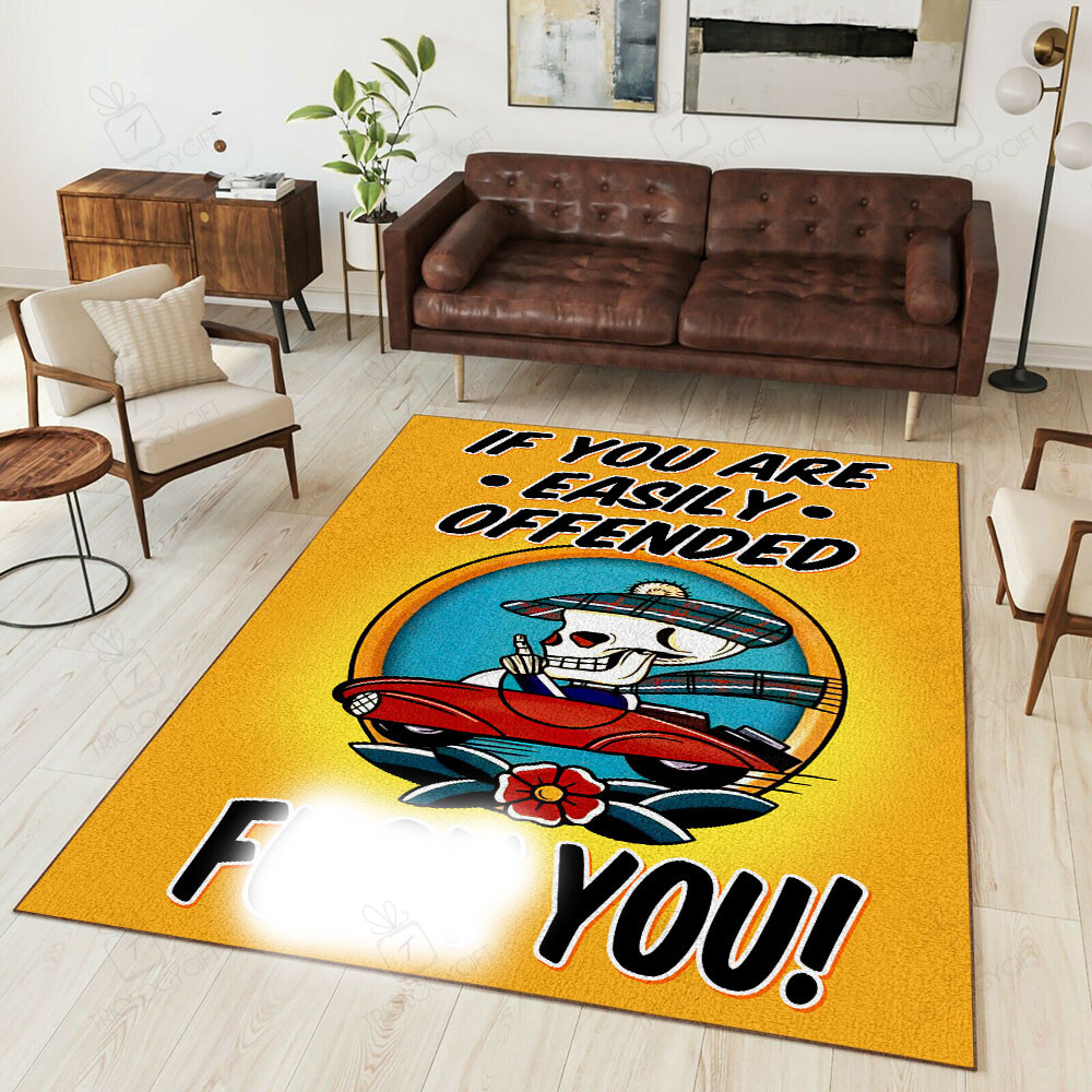 If You Are Easily Offended Tattoo Rug for Unique Home Decor