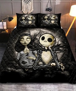 Jack And Sally Nightmare Before Christmas Moonlight Quilt Bed Set